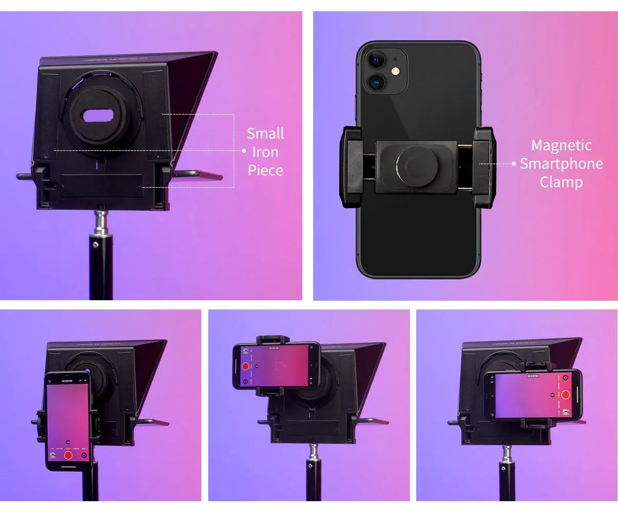 FEELWORLD  TP2A Portable 8 Inch Teleprompter Supports Under 8" DSLR Shooting Smartphone/Tablet Prompting Remote Innova Techno