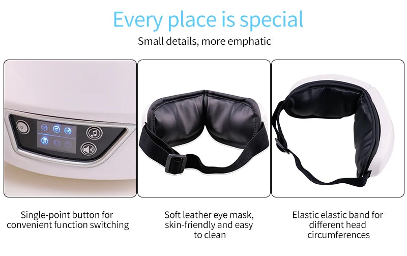 Relieves Fatigue Eye Massager Airbag Pressure Kneading Massage Device Relax Eye Improve Sleep 3D Vibration Eye Care Home Use