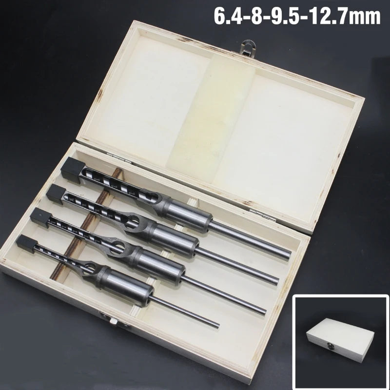 4Pcs Square Hole Drill Bit Metal Drill Bits for Wood Carpentry Tools for Woodworking Tools Parts Power Tool Drill Accessories