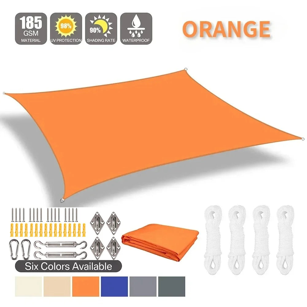 6 Colors Large Sun Shade Sail Rectangle Canopy Waterproof Shade Cover UV Block for Garden Outdoor Patio Deck Pergola Porch Tents Innova Techno