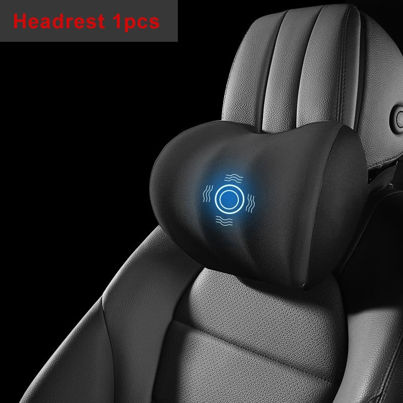 Car Electric Single Lumbar Single Headrest Vibration Massage Lumbar Support Neck Pillow Lumbar Cushion Car Seat Car Interior Innova Techno