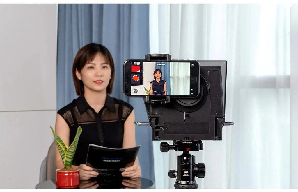 FEELWORLD  TP2A Portable 8 Inch Teleprompter Supports Under 8" DSLR Shooting Smartphone/Tablet Prompting Remote Innova Techno