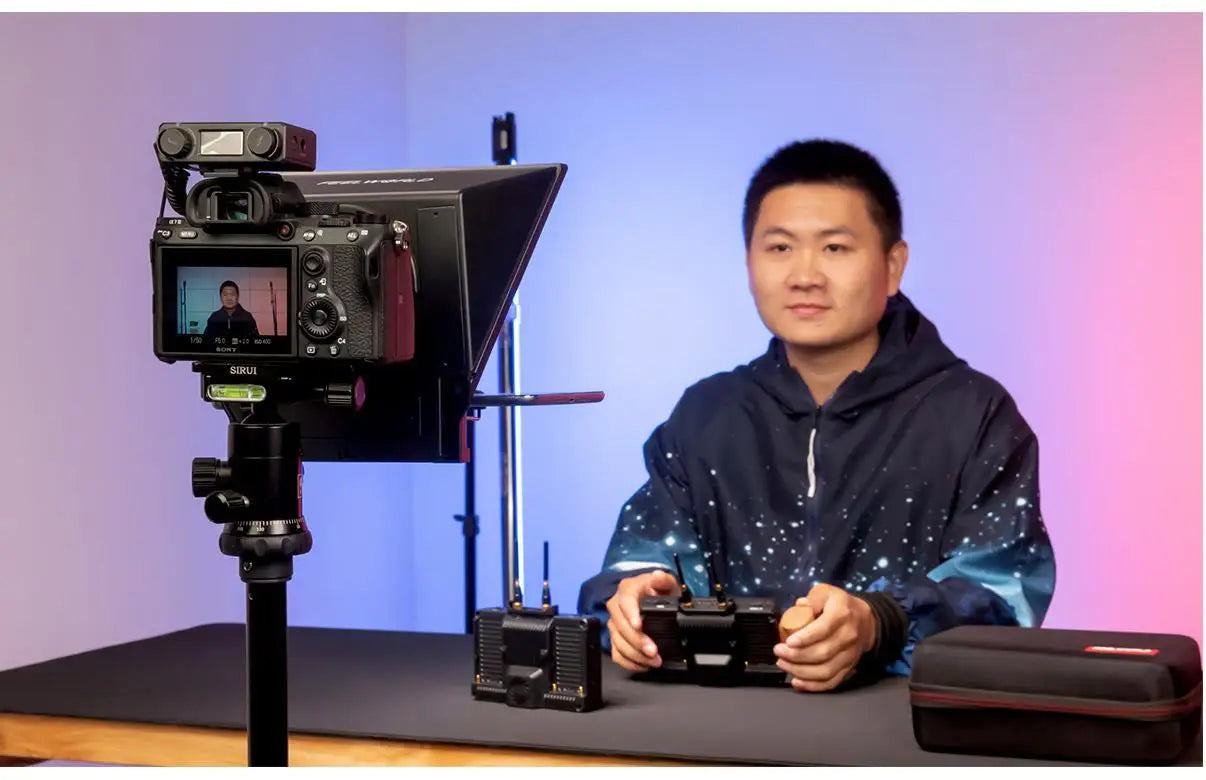 FEELWORLD  TP2A Portable 8 Inch Teleprompter Supports Under 8" DSLR Shooting Smartphone/Tablet Prompting Remote Innova Techno