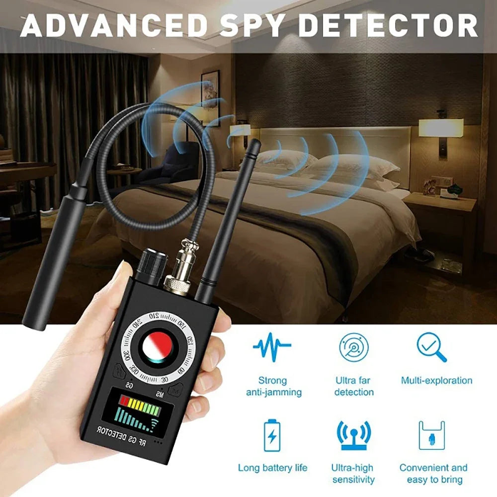 New K18 Multi-function Anti-Candid Cam Wireless Lens Device Finder 1MHz-6.5GHz GSM Audio Bug Finder GPS Signal RF Tracker Detect Innova Techno