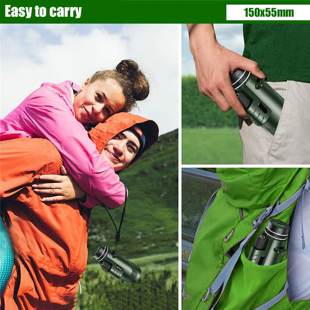 80x100 HD Monocular For Smartphone Adapter & Tripod Telescope With BAK4 Prism For Outdoor Camping ,Birdwatching, Hunting, Hiking Innova Techno