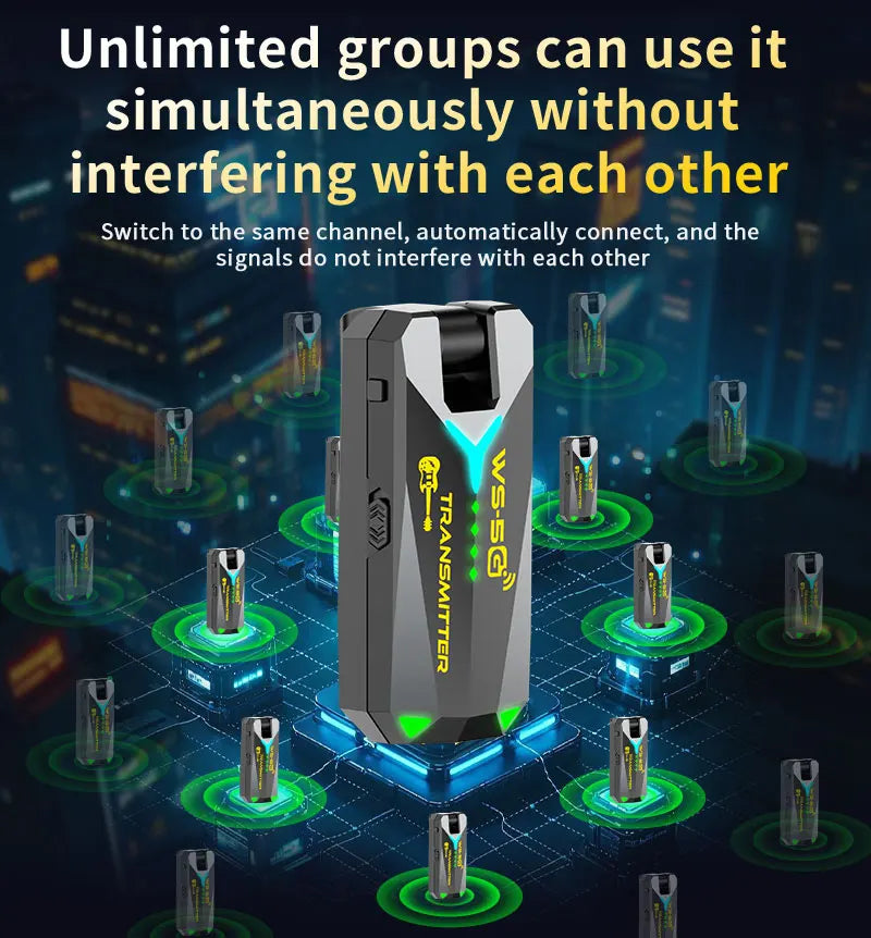 JAMJUM 5.8G Wireless Audio System with 6.35/3.5mm Audio jack Rechargeable Battery holiday gift Innova Techno