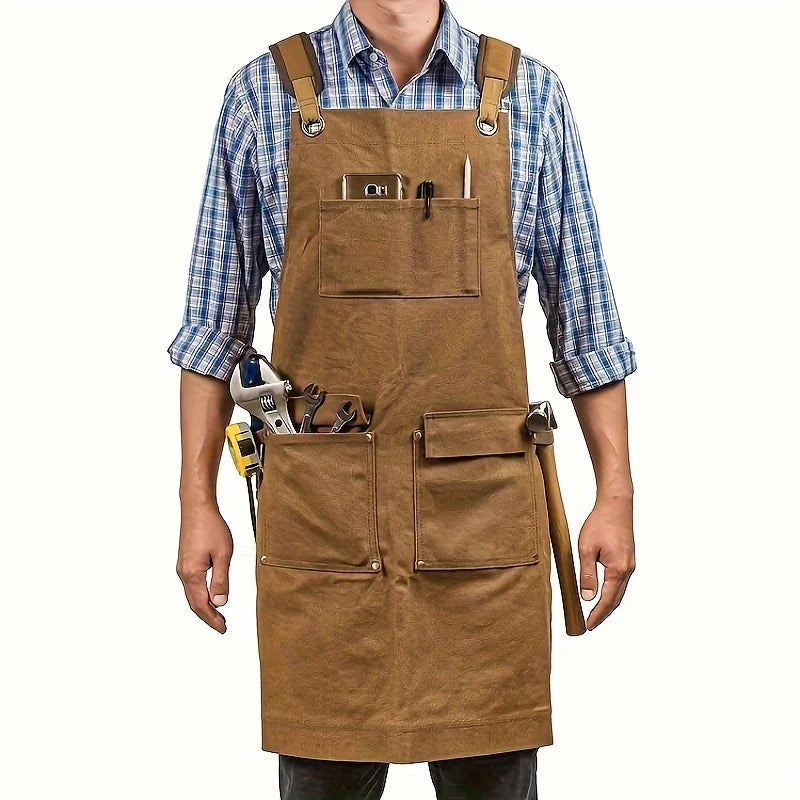 Good Thickened High Quality Cotton Canvas Summer Waterproof Apron Catering Shop Kitchen Home Gardening Commercial Waist Apron Innova Techno