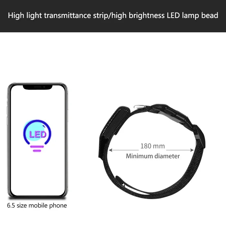 LED Multicolor Display Pet Dog Collars Programmable Multilingual Scrolling Customized Animations Rechargeable Glowing Necklace Innova Techno