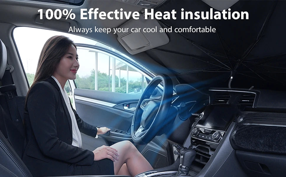 2024 Car Windshield Sun Shade Umbrella Foldable Sunshade Front Window Cover for UV Block Heat Protection Protector Parasol Innova Techno