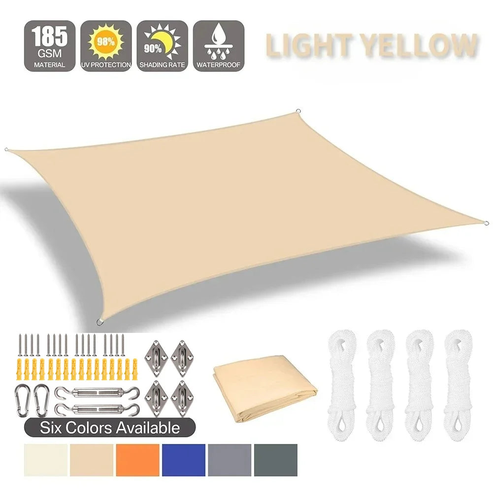 6 Colors Large Sun Shade Sail Rectangle Canopy Waterproof Shade Cover UV Block for Garden Outdoor Patio Deck Pergola Porch Tents Innova Techno
