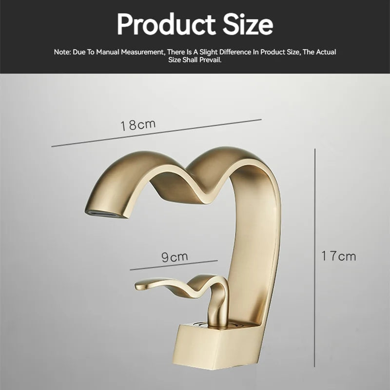 Single Handle Waterfall Bathroom Faucet Brass Gray Basin Faucet Cold And Hot Crance Faucet Sink Tap Single Handle Deck Mounted