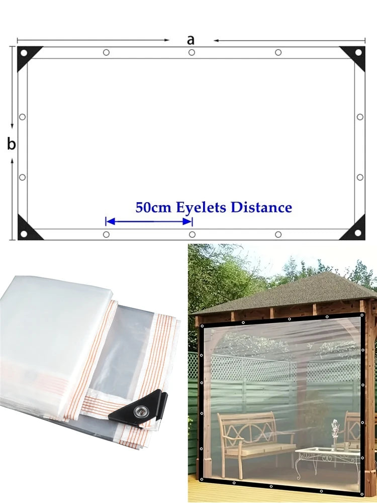 Transparent Plastic Rainproof Film Outdoor Waterproof Tarpaulin Terrace Succulent Plant Insulation Tent Balcony Awning Tarpaulin Innova Techno