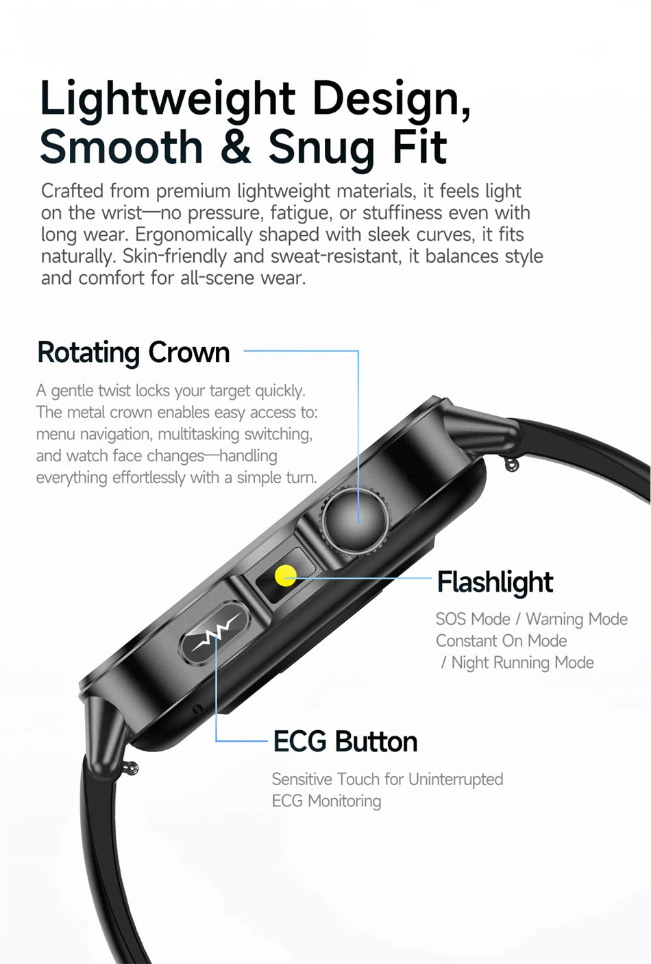 2026 New Model Uric Acid & Lipid Health Analysis Smart Watch Men ECG+PPG Bluetooth Call 2.01-inch Flashlight Smartwatch Women Innova Techno