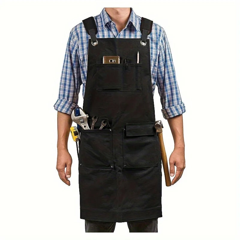 Good Thickened High Quality Cotton Canvas Summer Waterproof Apron Catering Shop Kitchen Home Gardening Commercial Waist Apron Innova Techno