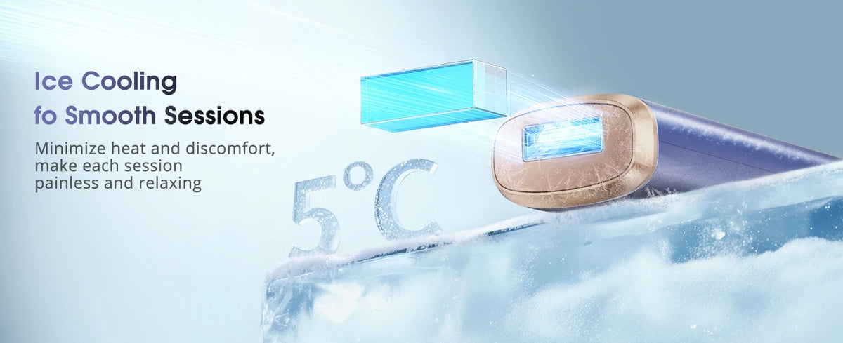 IPL Laser Hair Removal Device for Women & Men - Safe At-Home 45°F Ice-Cooling Contact for Painless & Long-Lasting Results, 86% Less Hair In 3 Weeks for Full Body & Face