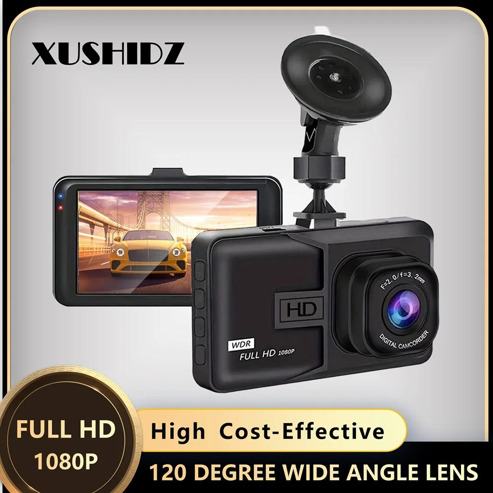 XUSHIDZ NEW 1080P HD Dash Camera Loop Recording Car Vehicle DVR Video Recorder Dashcam Night Vision 24h Parking Monitor G-sensor Innova Techno