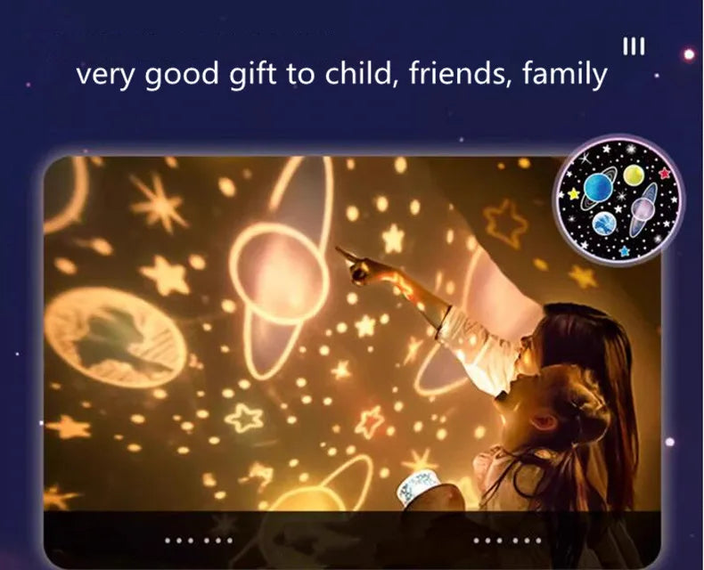 Starry Projector Night Light Rotating Sky Moon Lamp Galaxy Lamp Home Bedroom Decoration Starlight Christmas Lights for Kids Gift Innova Techno