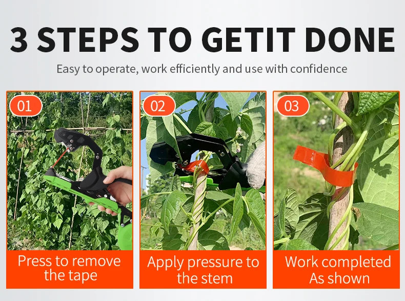 Onnfang Garden Hand Tying Machine Plant Lightweight Garden Tools Plant Tape tool for Vegetables Grapes Tomatoes Cucumbers Garden Innova Techno