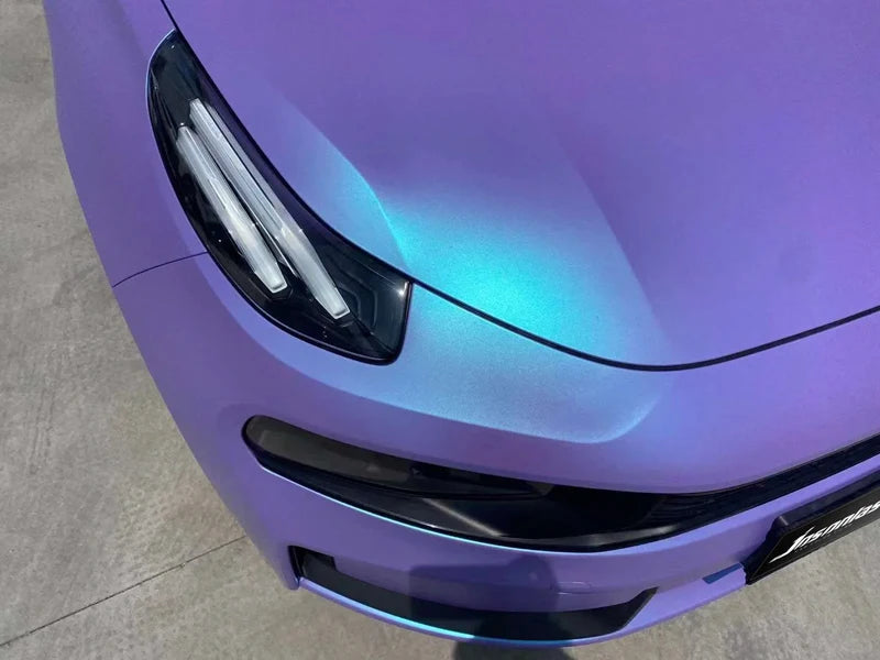 Satin Flip Glacier Lavender Blue Vinyl Wrap Film Self Adhesive Decal Motorbike Car Wrapping Roll Air Release Innova Techno