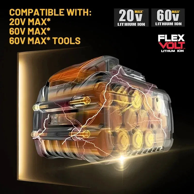 DeWALT 100% Original Battery 20V/60V 6Ah 9Ah MAX FlexVolt for DCB606 DCB205 DCB206 DCB209 DCB182 Power Tool with Charger