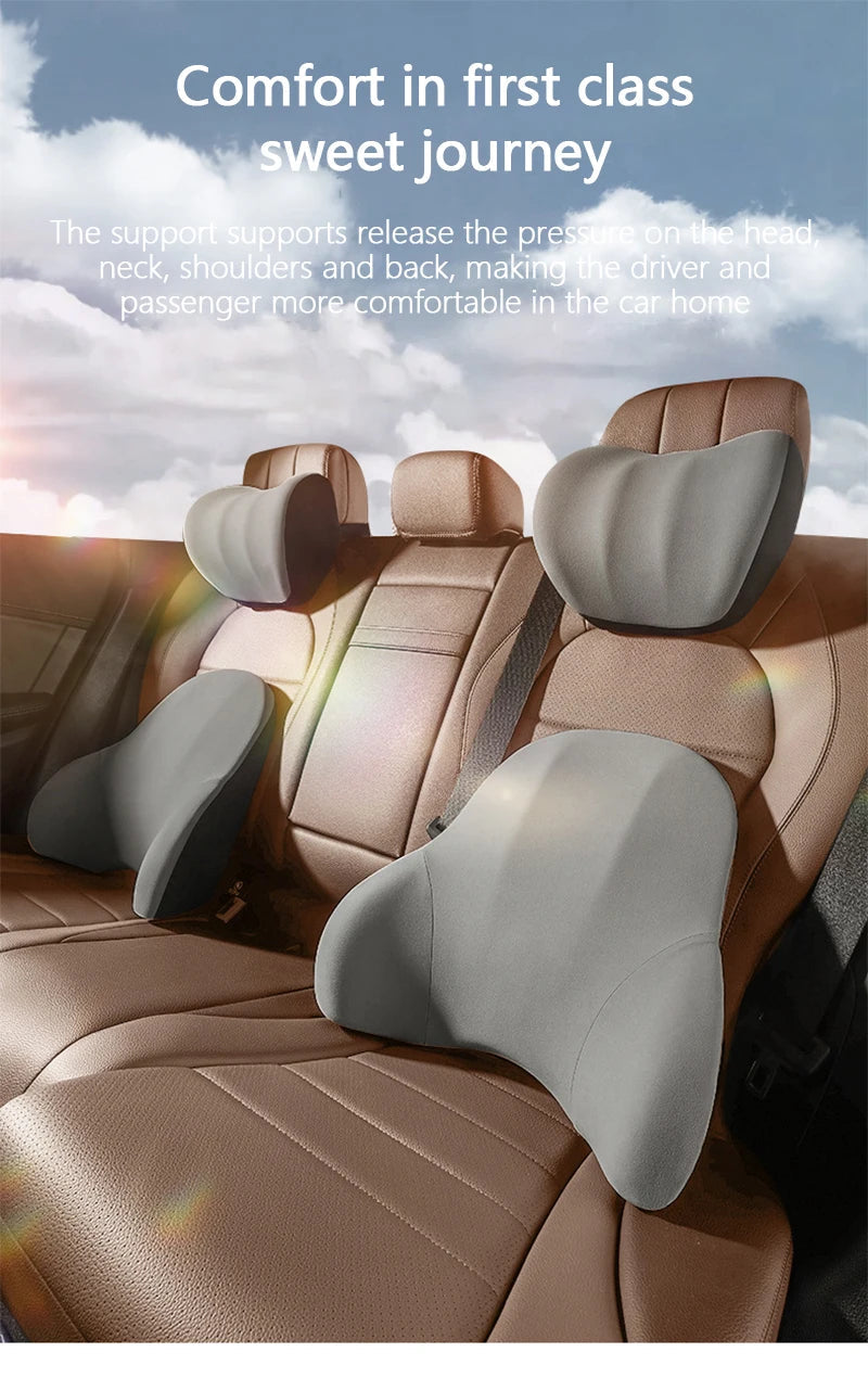 Car Electric Single Lumbar Single Headrest Vibration Massage Lumbar Support Neck Pillow Lumbar Cushion Car Seat Car Interior Innova Techno