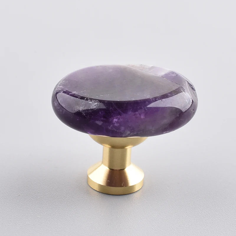 30×25mm Nature Agate Stone Cabinet Drawer Knob Dressing Decorative Box Handle Brass Furniture Door Handle Wardrobe Cabinet Pulls Innova Techno