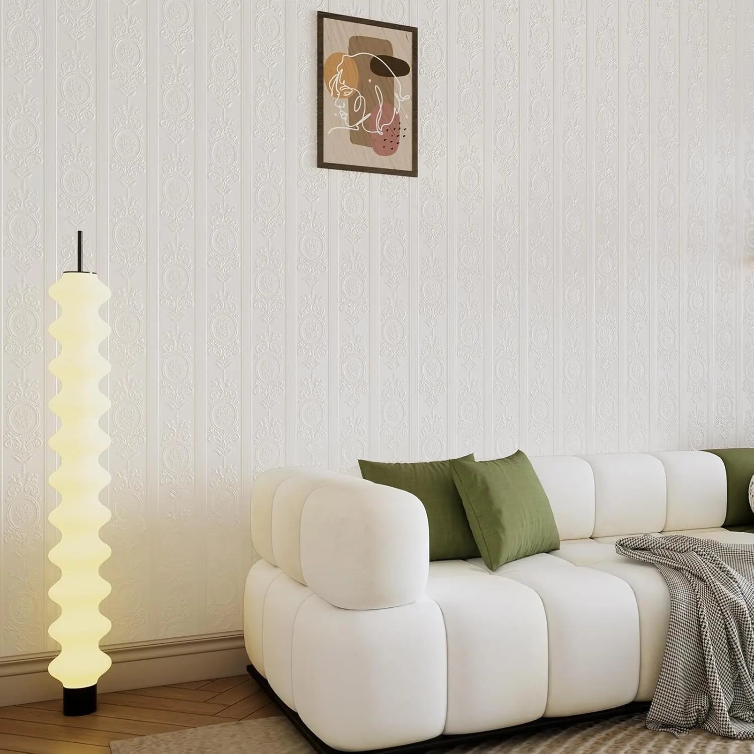 3D White Embossed Peel and Stick Wallpaper Damask Textured Self Adhesive Wallpaper Modern Floral Removable Contact Paper Innova Techno