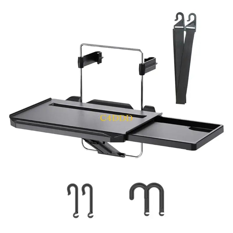 C4DD Foldable Steering Wheel Mounted Desk for Car Use in Laptop Dining and Writing Ergonomic Back Headrest Tray
