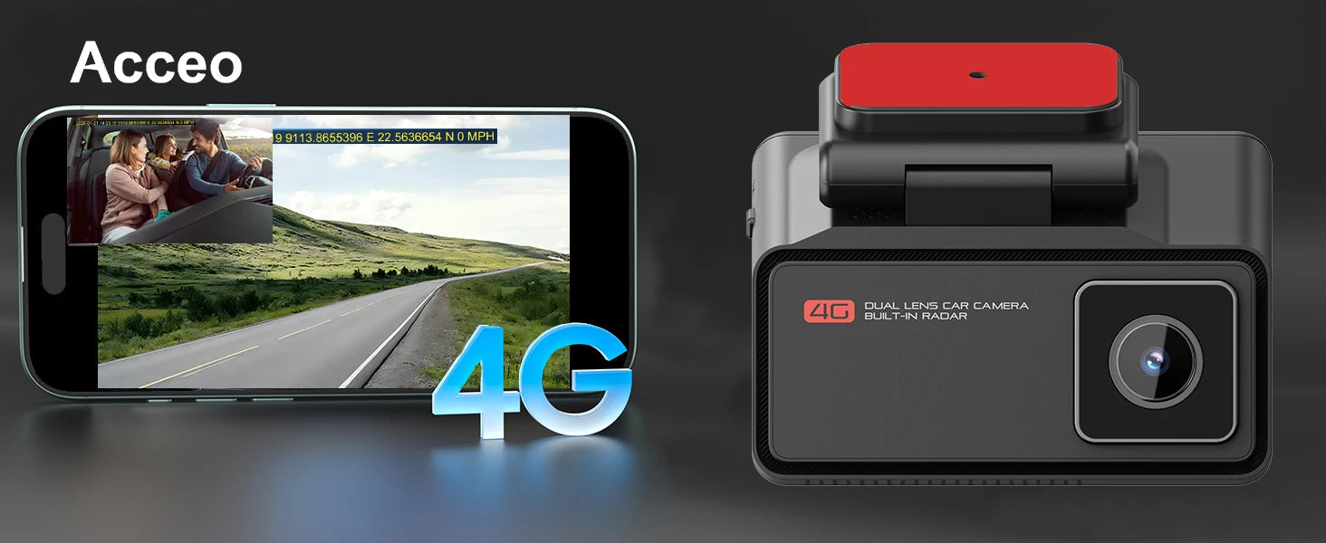 4G LTE Car Dash Cam Front and Inside Remote Live View Two-Way Talk 24/7 Parking GPS Tracker IR Night Vision Vehicle Security DVR Innova Techno