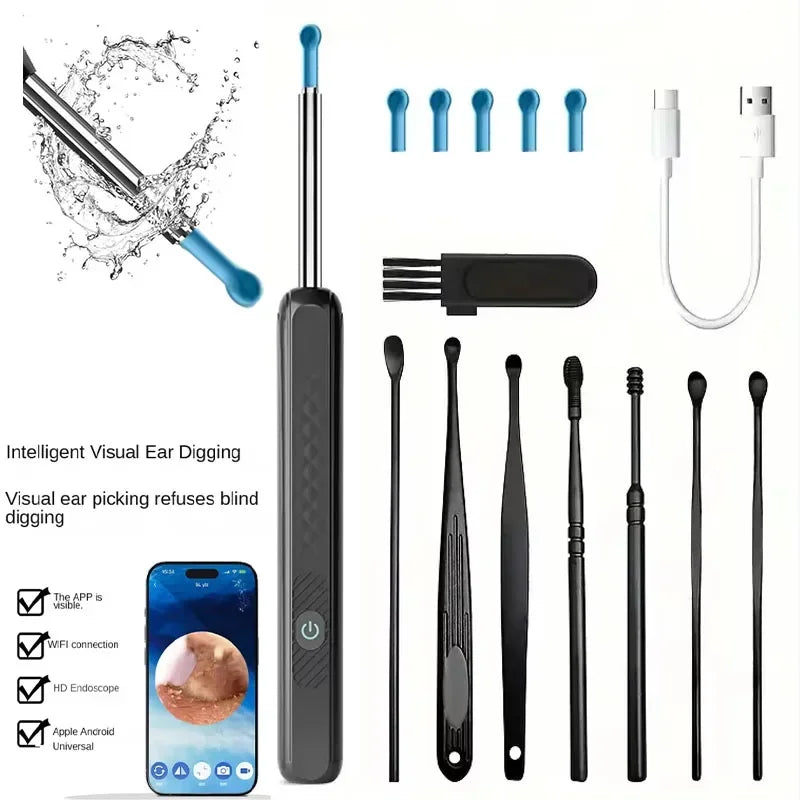 Wireless Smart Visual Ear Cleaner 800W Ear Stick Otoscope  Ear Wax Removal Tool Ear pick Camera Ear Endoscope for iOS Android Innova Techno
