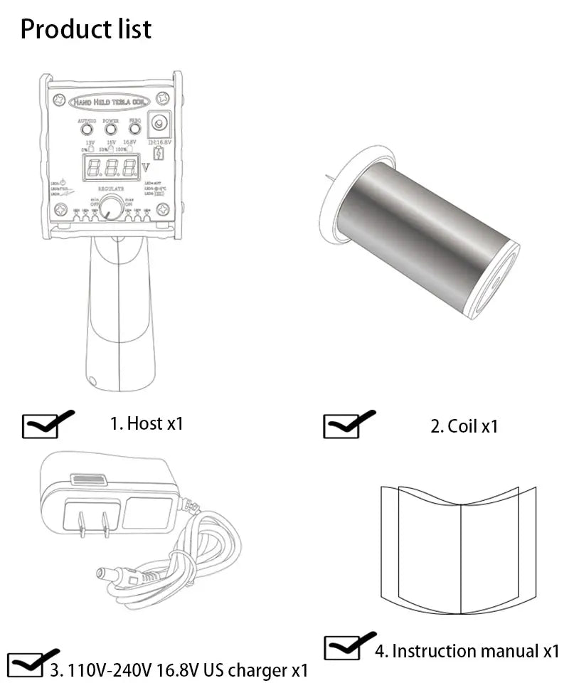4th Generation Enhanced Adjustable arc Handheld Magnetic Energy High Voltage Generator Artificial Lightning For Tesla Coil Gun Innova Techno