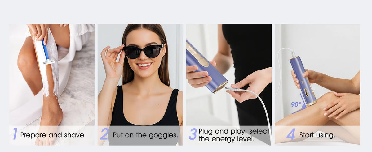 IPL Laser Hair Removal Device for Women & Men - Safe At-Home 45°F Ice-Cooling Contact for Painless & Long-Lasting Results, 86% Less Hair In 3 Weeks for Full Body & Face