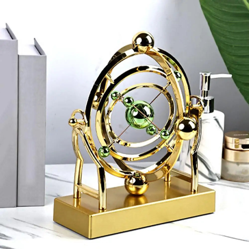 Celestial Orbit Pendulum Perpetual Motion Machine, Kinetic Art Desk Decor, Astronomy Model for Home Office, Rotating Sculpture Innova Techno