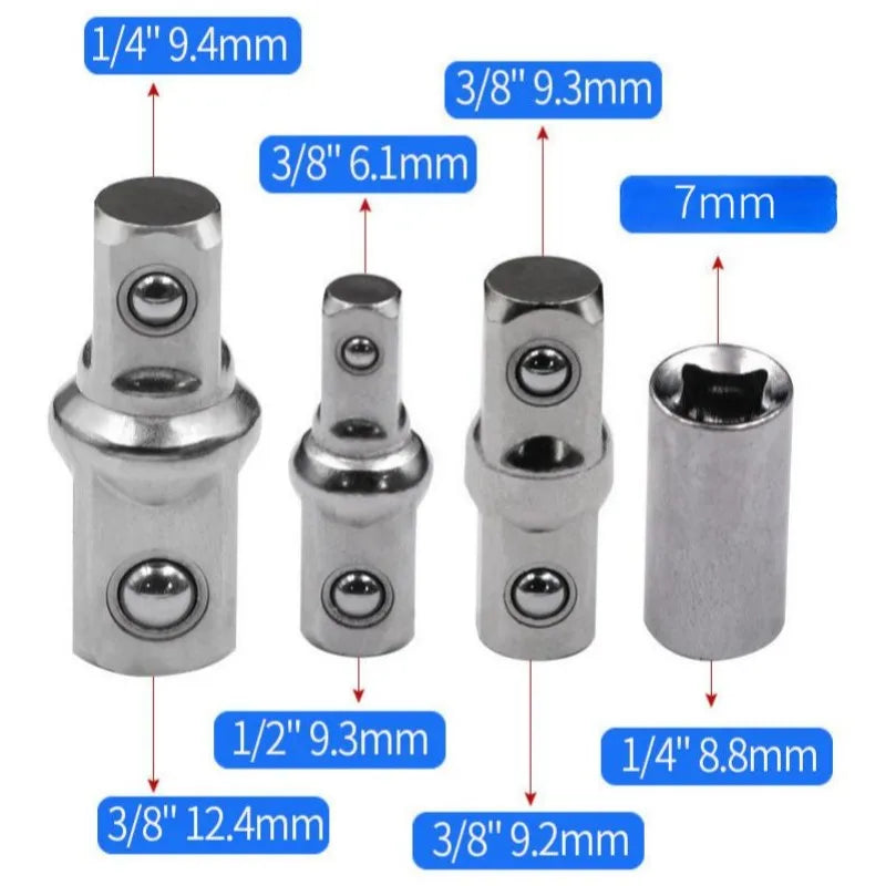 Compact Offset Extension Wrench 4 Adapter Dual Purpose Impact Socket Ratchet for Automotive Hand Tool Innova Techno