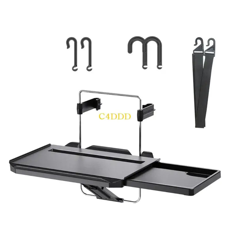 C4DD Foldable Steering Wheel Mounted Desk for Car Use in Laptop Dining and Writing Ergonomic Back Headrest Tray