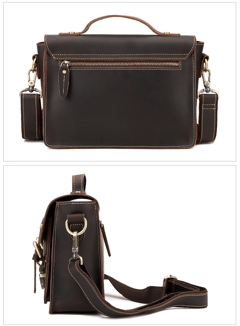 Crazy Horse Leather Men Messenger Bag Business Laptop Briefcase Casual Male Work Tote Bags for Ipad Large Capacity Travel Bag Innova Techno