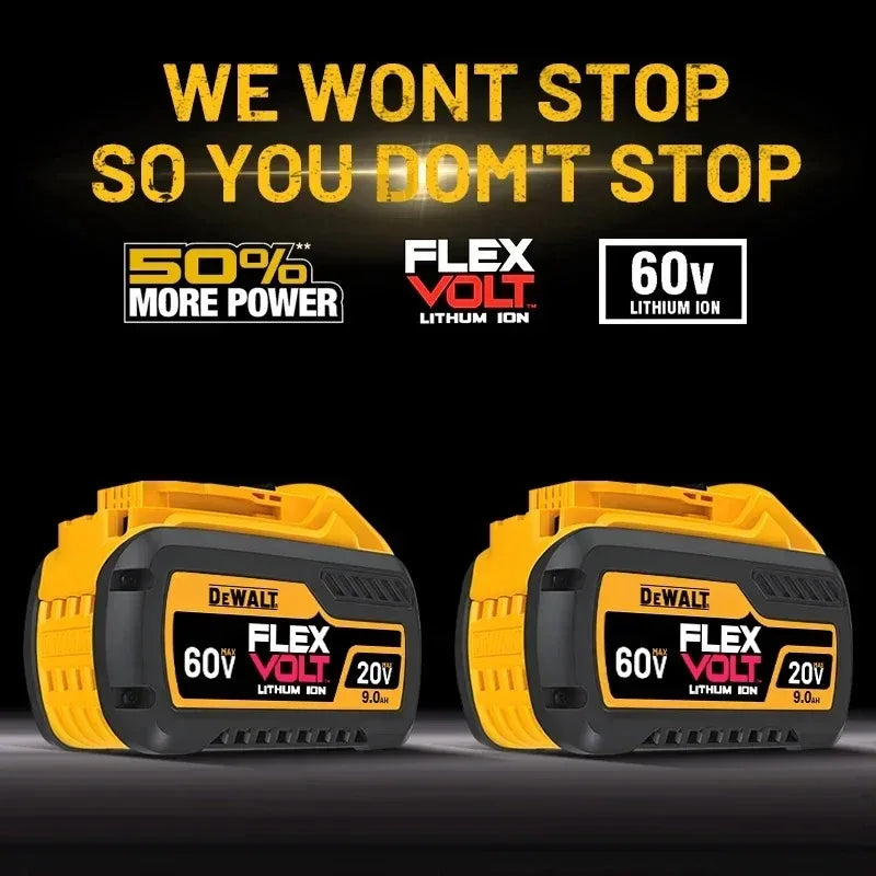 DeWALT 100% Original Battery 20V/60V 6Ah 9Ah MAX FlexVolt for DCB606 DCB205 DCB206 DCB209 DCB182 Power Tool with Charger