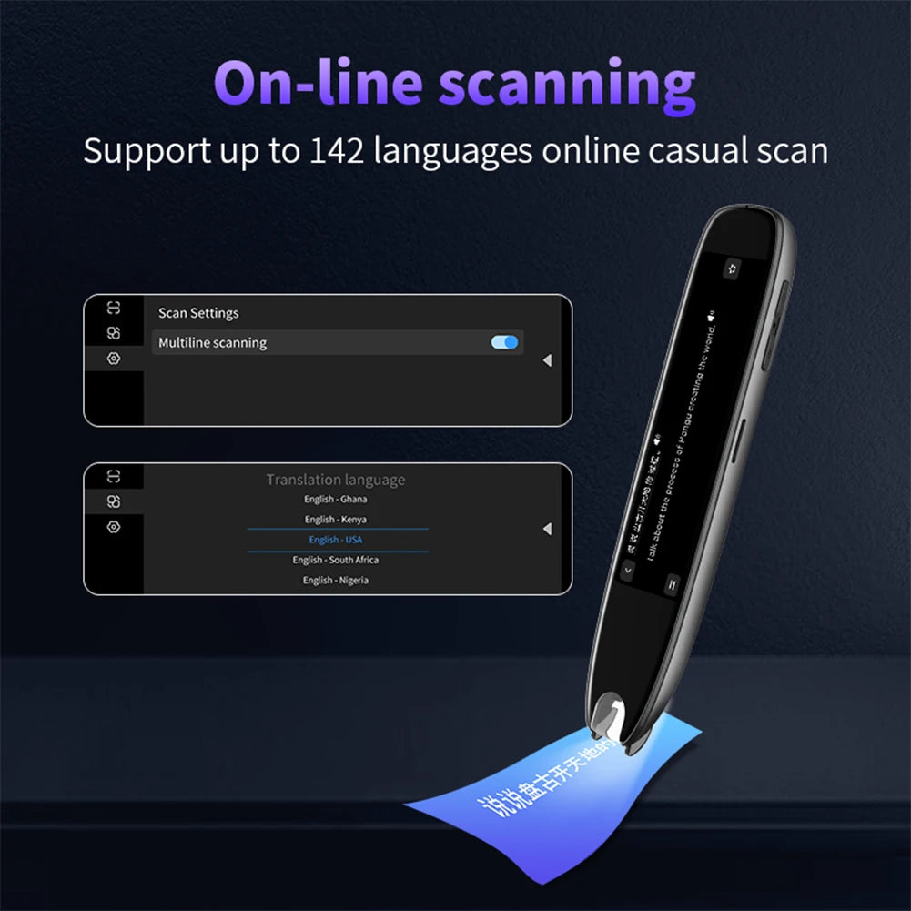 Translation Pen 142 Languages Smart Scanner Translator Pen Intelligent Scanning Point Reading Recording Pen for Teacher Student Innova Techno
