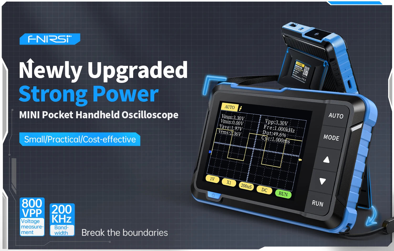 FNIRSI New DSO510 DSO152 DSO153 Mini Handheld Digital 2 IN 1 Oscilloscope Portable 48MS/s 10MHz Bandwidth Electronic Repair Tool Innova Techno