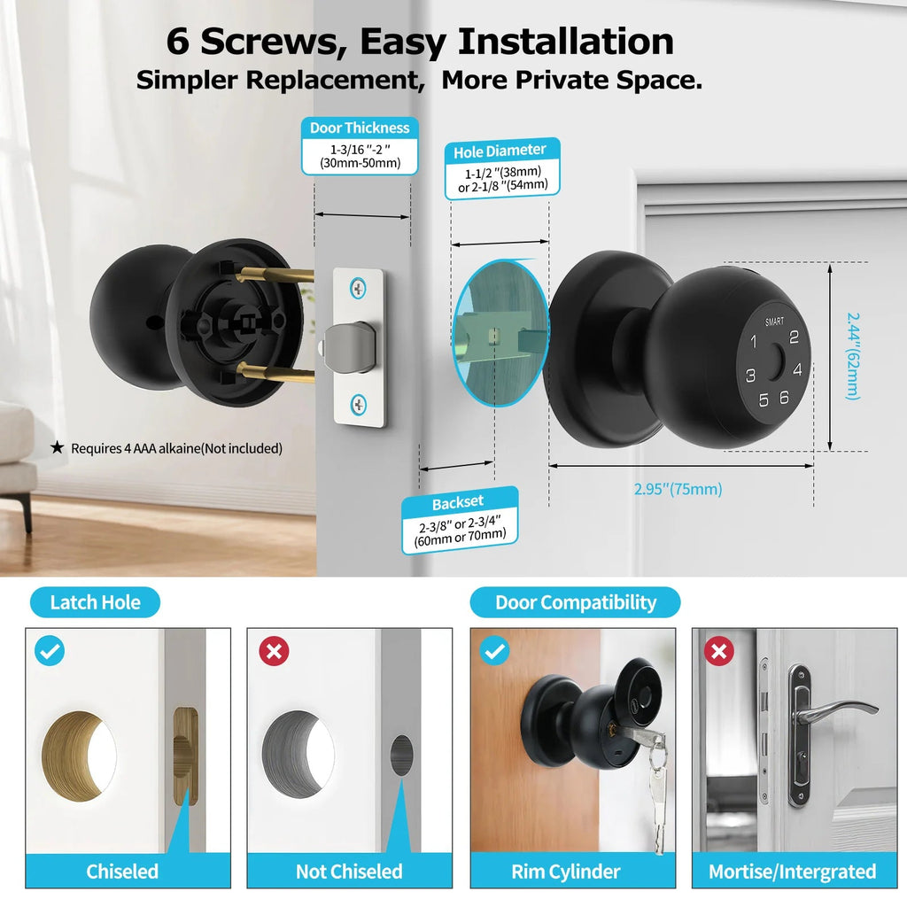 Viladepot Smart Lock Fingerprint Door Lock App Control Passcode Unlock Electronic Touchscreen Keypad Indoor Innova Techno