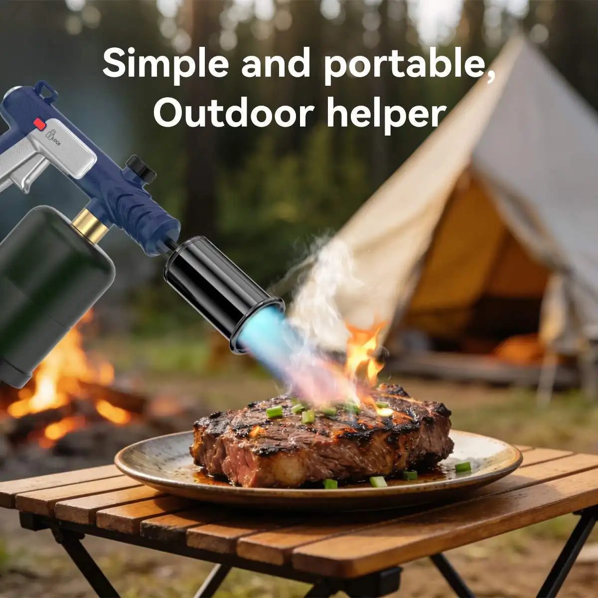 New Metal High Firepower Flamethrower for Outdoor Camping Barbecue Lighter for Outdoor Tools Innova Techno