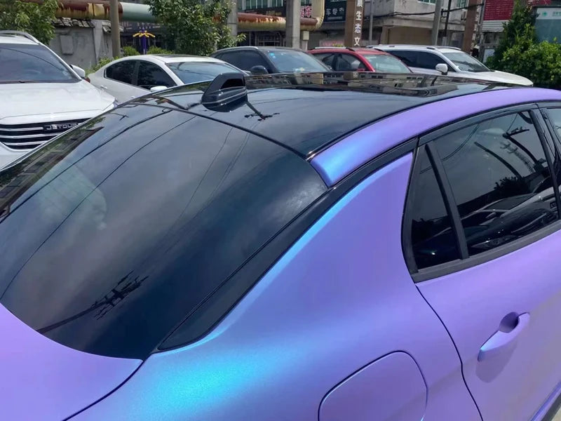 Satin Flip Glacier Lavender Blue Vinyl Wrap Film Self Adhesive Decal Motorbike Car Wrapping Roll Air Release Innova Techno