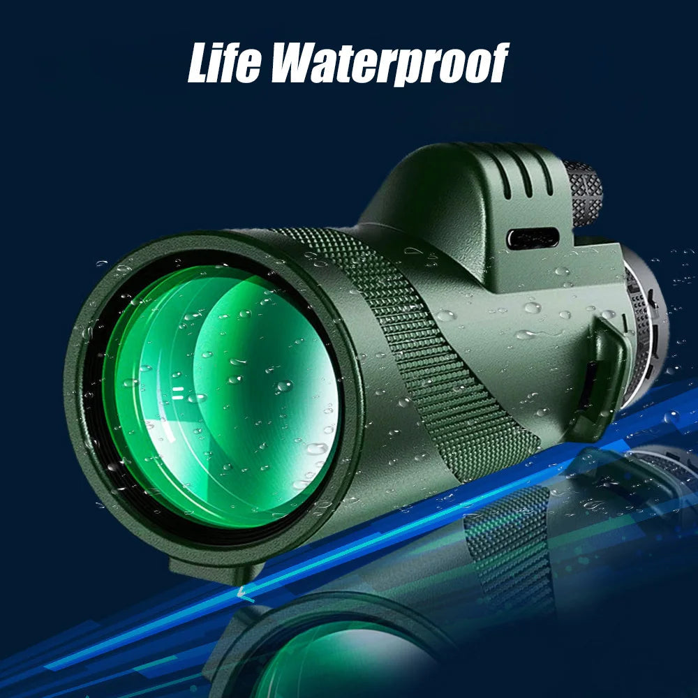 80x100 HD Monocular For Smartphone Adapter & Tripod Telescope With BAK4 Prism For Outdoor Camping ,Birdwatching, Hunting, Hiking Innova Techno