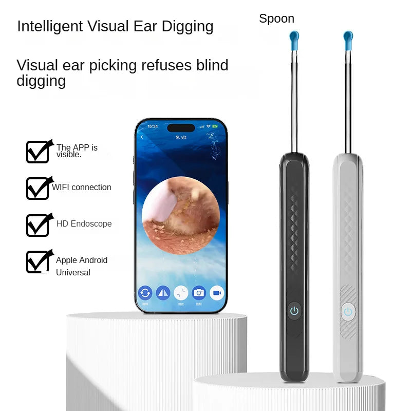Wireless Smart Visual Ear Cleaner 800W Ear Stick Otoscope  Ear Wax Removal Tool Ear pick Camera Ear Endoscope for iOS Android Innova Techno