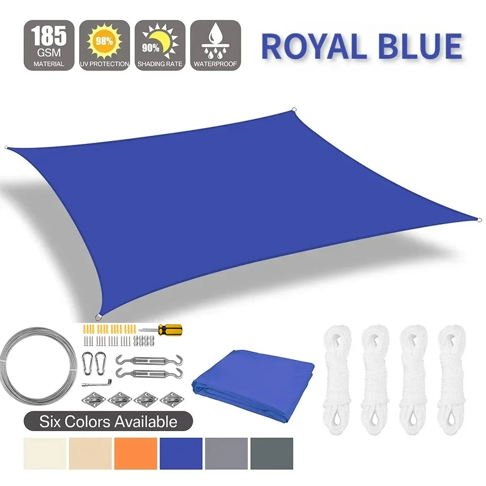 6 Colors Large Sun Shade Sail Rectangle Canopy Waterproof Shade Cover UV Block for Garden Outdoor Patio Deck Pergola Porch Tents Innova Techno