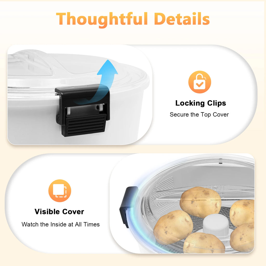 Electric Potato Peeler One‑button Automatic Spinner Peeler 85W Pure Copper Motor Multi‑Function for Home Kitchen Restaurant Use