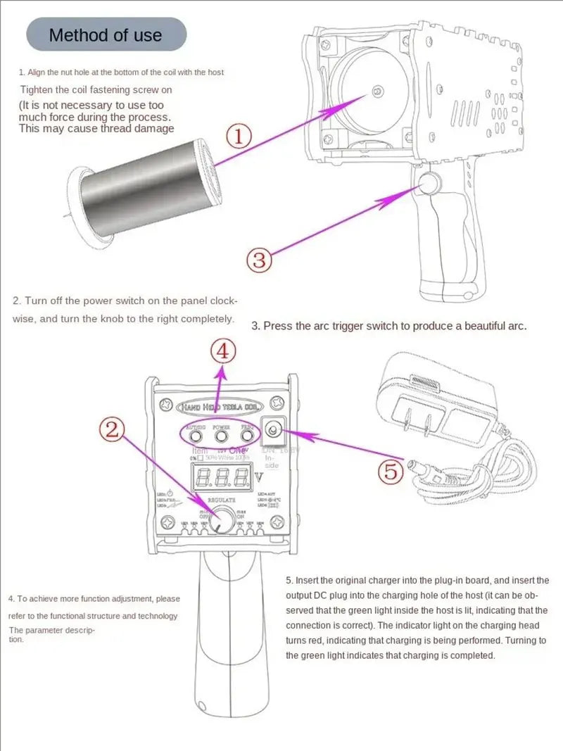 4th Generation Enhanced Adjustable arc Handheld Magnetic Energy High Voltage Generator Artificial Lightning For Tesla Coil Gun Innova Techno
