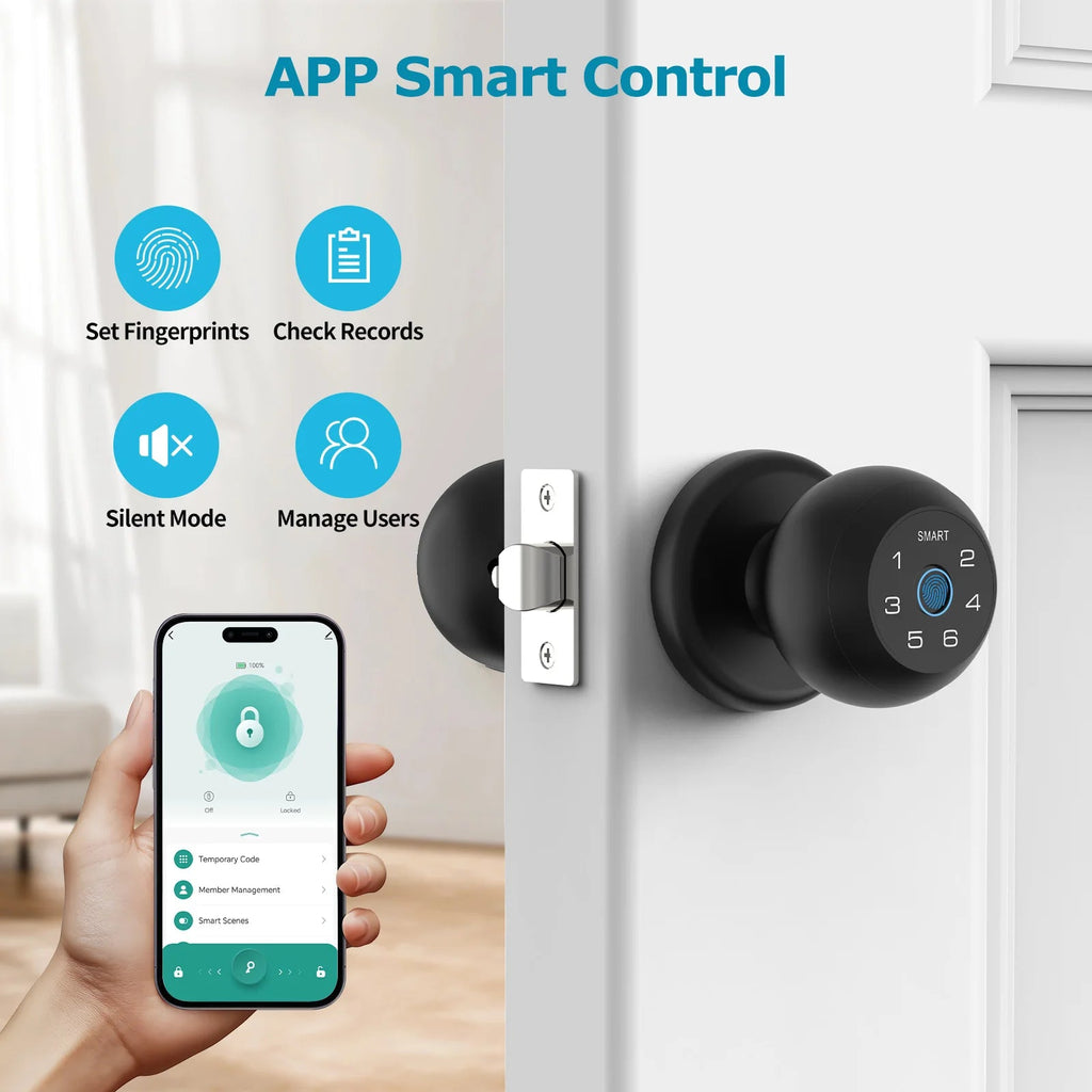 Viladepot Smart Lock Fingerprint Door Lock App Control Passcode Unlock Electronic Touchscreen Keypad Indoor Innova Techno