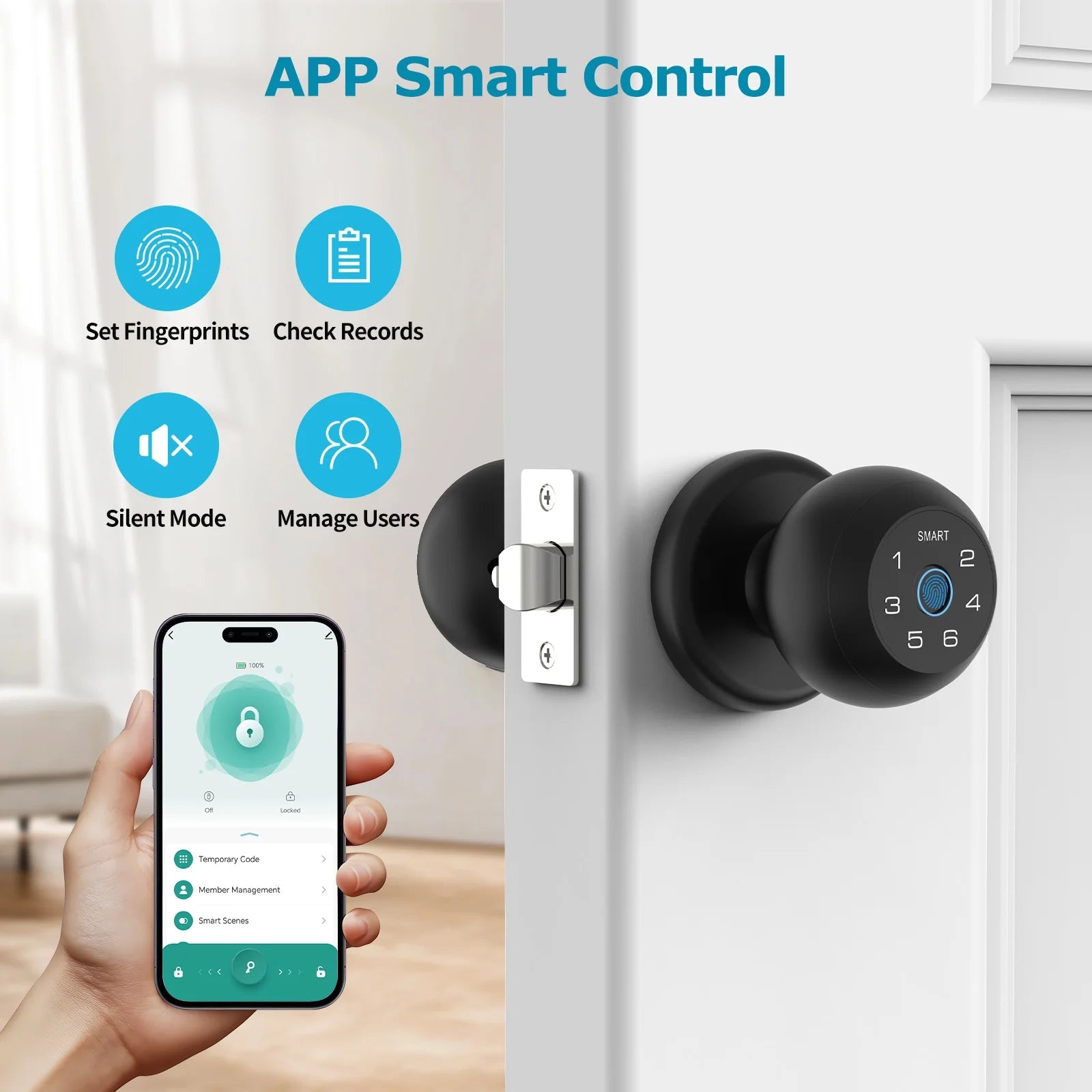 Viladepot Smart Lock Fingerprint Door Lock App Control Passcode Unlock Electronic Touchscreen Keypad Indoor Innova Techno