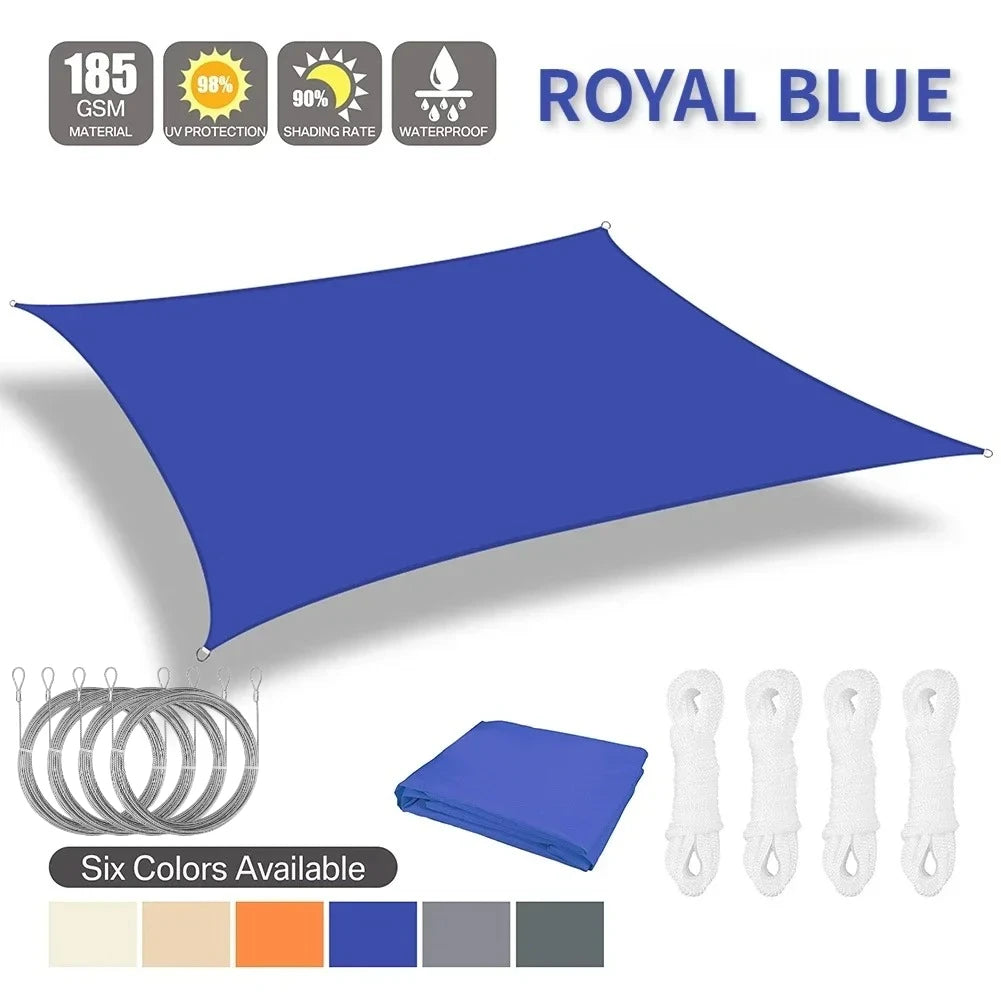 6 Colors Large Sun Shade Sail Rectangle Canopy Waterproof Shade Cover UV Block for Garden Outdoor Patio Deck Pergola Porch Tents Innova Techno
